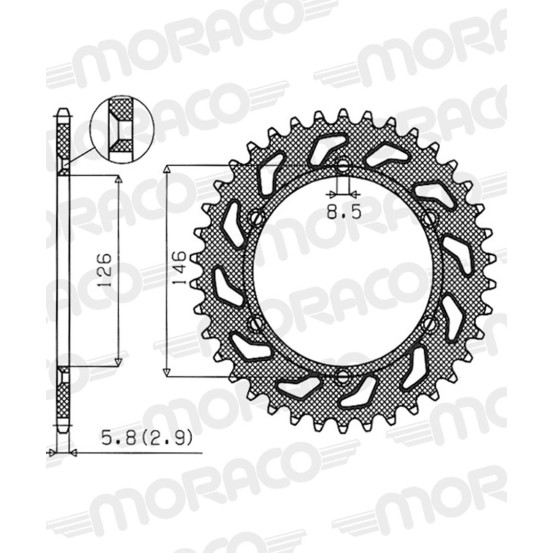 Couronne Stealth Supersprox Bi-métal Pas 520 Or CE203SG