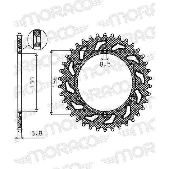 Couronne acier Supersprox Pas 520 RFE-1512