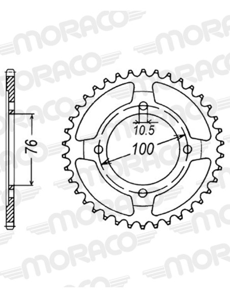 Couronne acier Supersprox Pas 428 RFE-1806