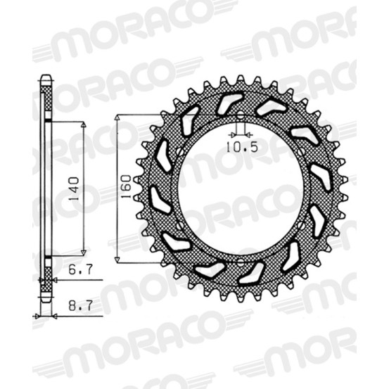 Couronne acier Supersprox Pas 530 RFE-502