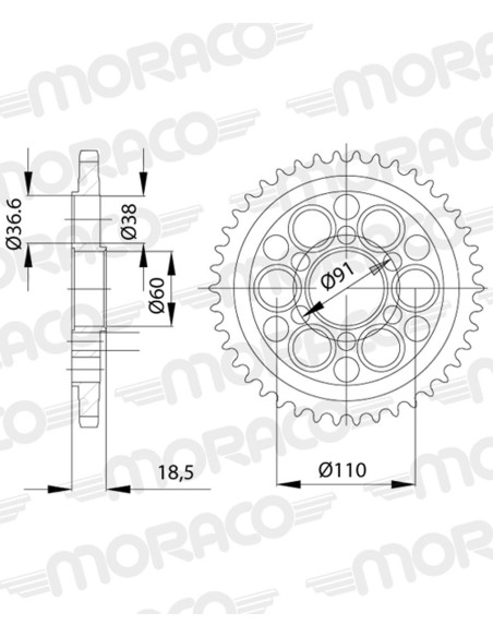 Couronne acier Supersprox Pas 525 RFE-7038