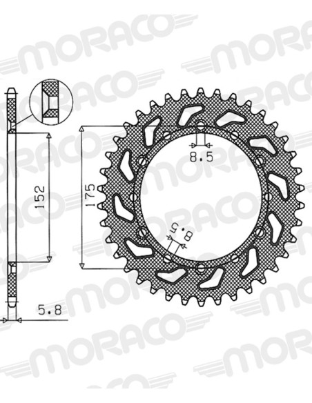 Couronne Alu Supersprox Anti Boue Pas 520 Noir AD500X