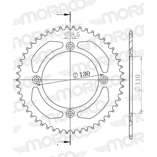 Couronne Stealth Supersprox Bi-métal Pas 420 Noir CA104SN