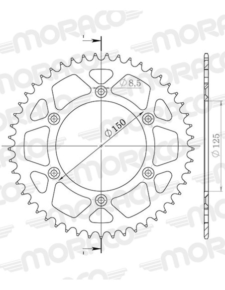 Couronne Stealth Supersprox Bi-métal Pas 520 Noir CO304SN