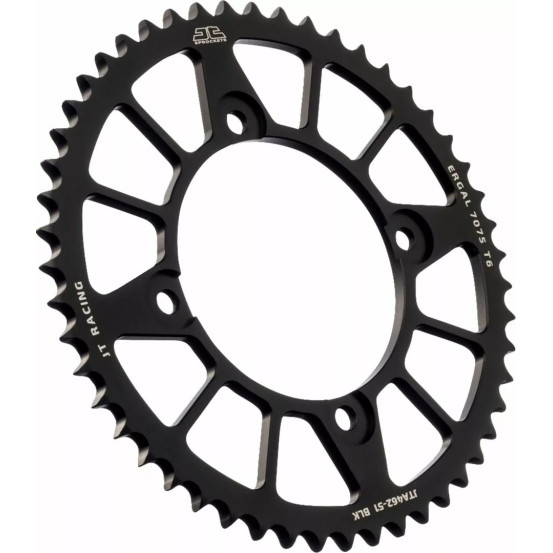 Couronne alu noire JT - Pas 428 - KAWASAKI 80 / 85 / 100 KX