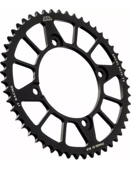Couronne alu noire JT - Pas 428 - KAWASAKI 80 / 85 / 100 KX