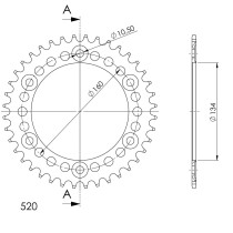Couronne Alu Supersprox Anti Boue Pas 520 Noir AB618X