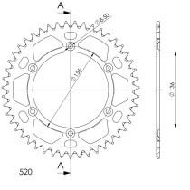 Couronne Alu Supersprox Anti Boue Pas 520 Noir AF206X