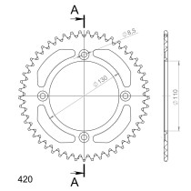 Couronne Alu Supersprox Anti Boue Pas 420 Noir AB104X