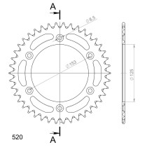 Couronne Alu Supersprox Anti Boue Pas 520 Noir AB212X