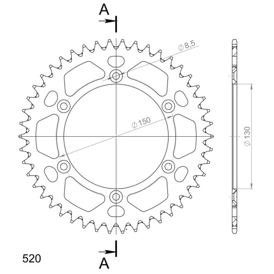 Couronne Alu Supersprox Anti Boue Pas 520 Noir AD323X