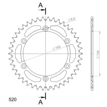 Couronne Alu Supersprox Anti Boue Pas 520 Noir AH206X