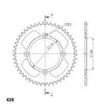Couronne Alu Supersprox Anti Boue Pas 428 Noir AH105X