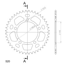 Couronne Alu Supersprox Anti Boue Pas 520 Noir AJ701X