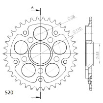 Couronne Stealth Supersprox Bi-métal Pas 520 Gris CL606SS