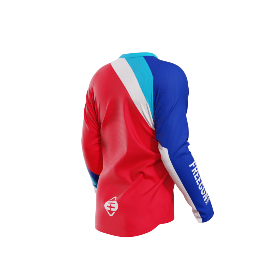 Maillot cross enfant Freegun by Shot 2023 Devo Rainbow - Rouge