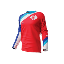Maillot cross enfant Freegun by Shot 2023 Devo Rainbow - Rouge