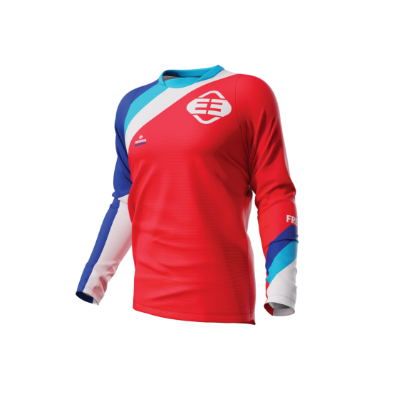 Maillot cross enfant Freegun by Shot 2023 Devo Rainbow - Rouge