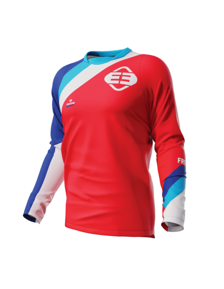 Maillot cross enfant Freegun by Shot 2023 Devo Rainbow - Rouge