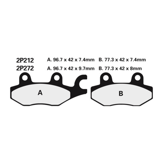 Plaquettes de frein NISSIN pour Etriers N2PL et N2PR