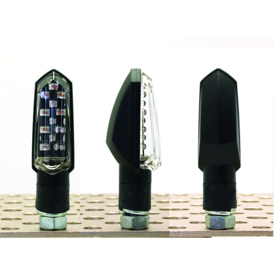 Clignotants universels VPARTS LEDS noirs (la paire)