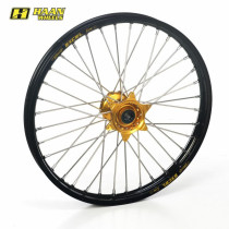 Roue avant complète HAAN WHEELS (21x1,60) SUZUKI, jante noire, moyeu Or