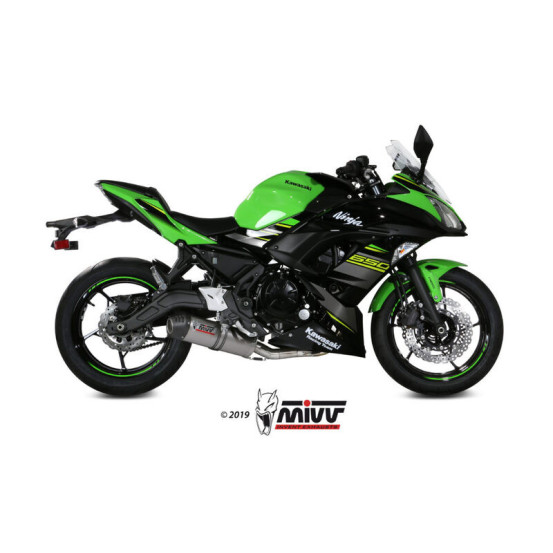 Ligne complète d'échappement MIVV Oval titane - carbone - Kawasaki Z650 - 650 Ninja