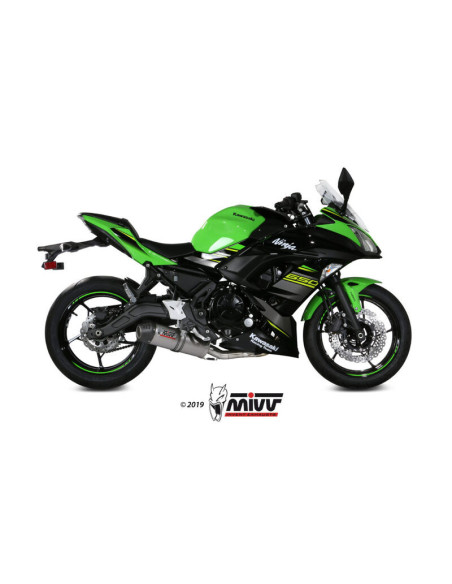 Ligne complète d'échappement MIVV Oval titane - carbone - Kawasaki Z650 - 650 Ninja