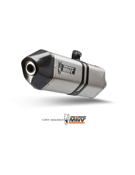 Silencieux MIVV Speed Edge inox embout carbone Suzuki DL650 V-Strom 2012-2015