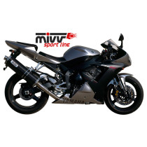 Silencieux MIVV Oval carbone Yamaha YZF-R1 2002-2003 position haute