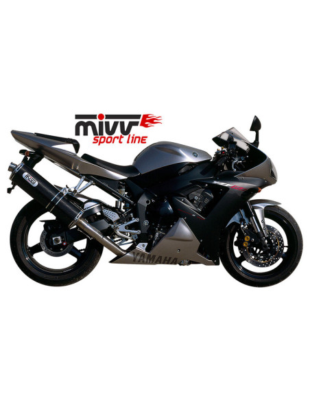 Silencieux MIVV Oval carbone Yamaha YZF-R1 2002-2003 position haute