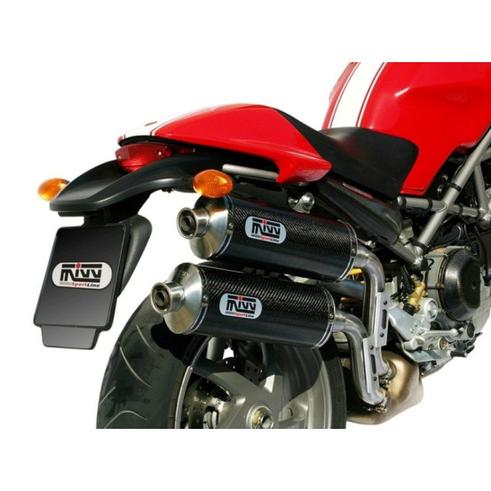 Silencieux double MIVV GP carbone Ducati Monster 800/1000 S2R/S4R 2003-2008
