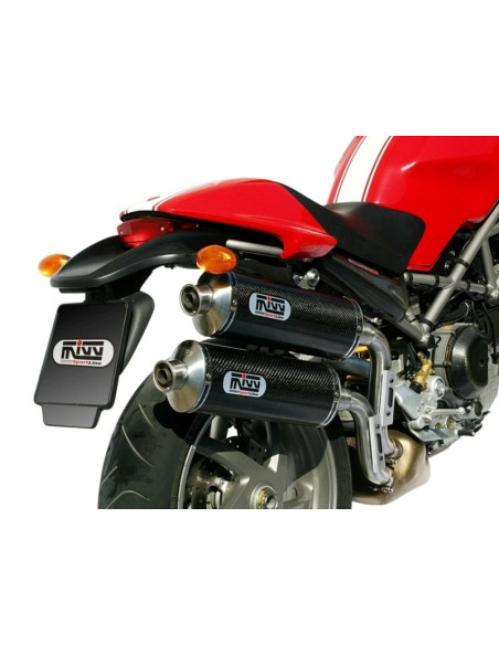 Silencieux double MIVV GP carbone Ducati Monster 800/1000 S2R/S4R 2003-2008