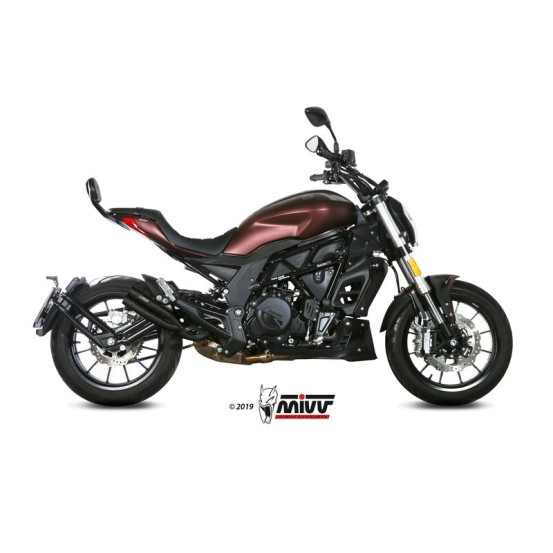 Silencieux d'échappement MIVV Double Gun Full inox noir - Benelli 502C