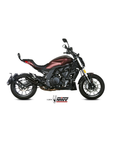 Silencieux d'échappement MIVV Double Gun Full inox noir - Benelli 502C