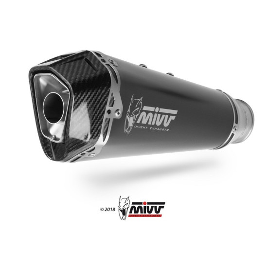 Silencieux d'échappement MIVV Delta Race inox noir - carbone - Kawasaki Z900