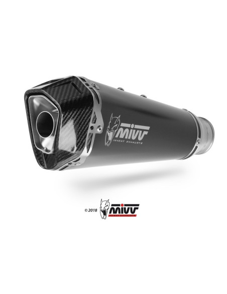 Silencieux d'échappement MIVV Delta Race inox noir - carbone - Kawasaki Z900