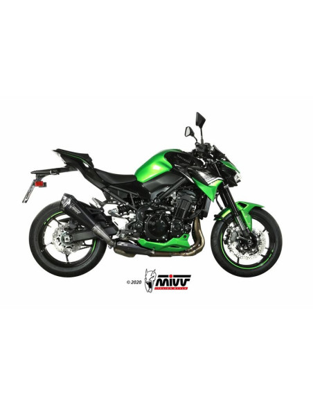 Silencieux d'échappement MIVV Delta Race inox noir - carbone - Kawasaki Z900