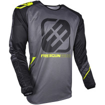 Maillot cross Freegun Shot Devo College - Gris Jaune Fluo