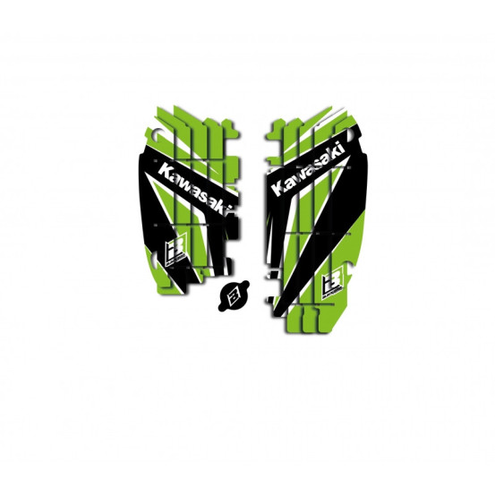 Kit déco grilles radiateurs BLACKBIRD Dream Graphic 4 Kawasaki KXF 450 2009-2015