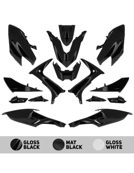 Kit carénages maxiscooter Yamaha 560 TMax 2020-2021 Noir mat / Blanc brillant