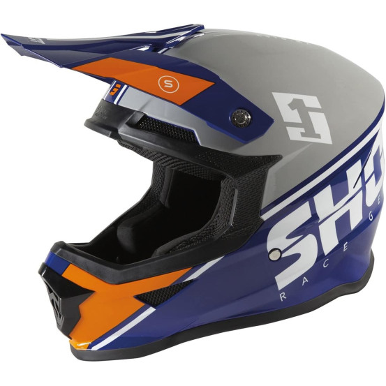 Casque cross Shot 2021 Furious Spirit - Bleu Orange