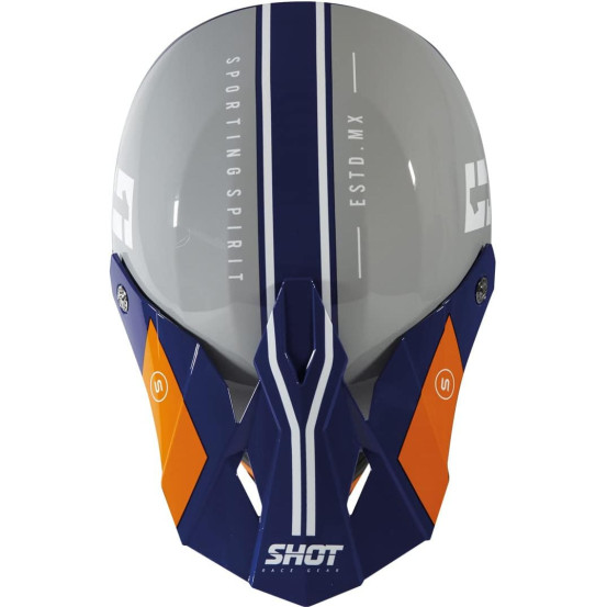 Casque cross Shot 2021 Furious Spirit - Bleu Orange