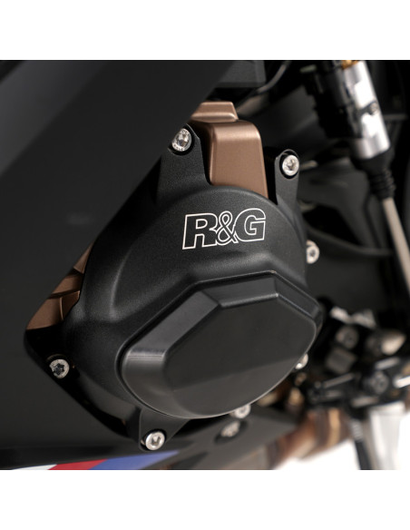 Kit de couvre carter moteur (alternateur/pompe à eau/embrayage) R&G RACING PRO noir BMW M1000R 2021 - 2024 / BMW S1000R 2019