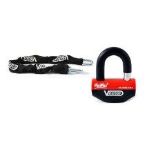Kit antivol SRA VECTOR - chaîne 1,30m + cadenas/bloque-disque MiniMax+