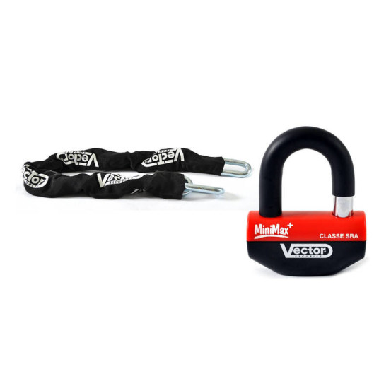 Kit antivol Vector Chaîne 13 1.30m + Bloque disque Minimax+