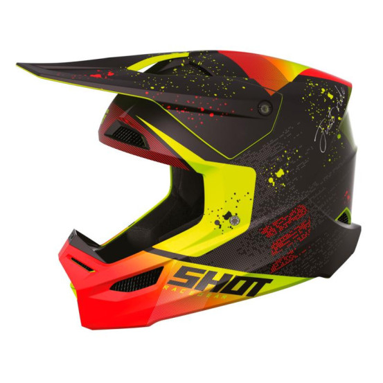 Casque cross Shot 2023 Furious Matrix - Rouge Mat