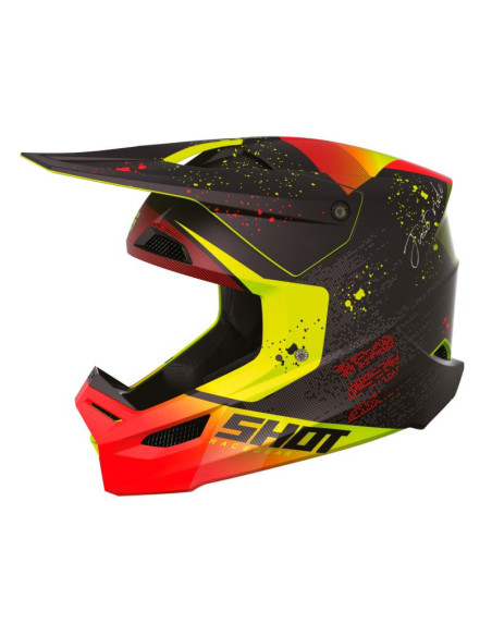Casque cross Shot 2023 Furious Matrix - Rouge Mat
