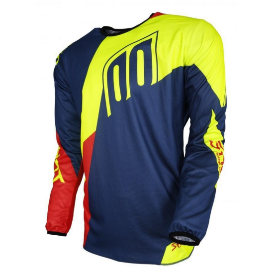 Maillot cross SHOT 2018 Devo Alert - Bleu Rouge Jaune Fluo