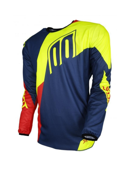 Maillot cross SHOT 2018 Devo Alert - Bleu Rouge Jaune Fluo